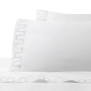 Greek Key Pillowcase Set of 2 White|Customizer