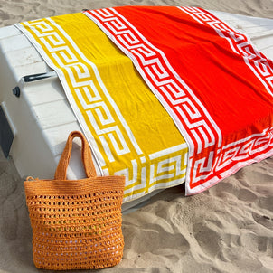 Greek Key Reversible Beach Towels Default