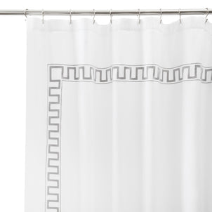Greek Key Shower Curtain Grey