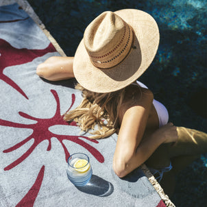 Hanalei Beach Towels Merlot/Blue