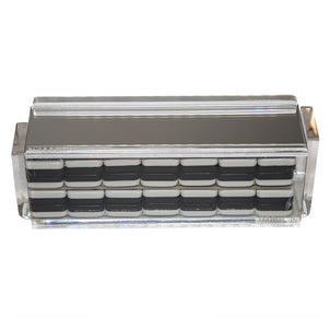 Luxe Dominoes Domino Set Silver Mirror