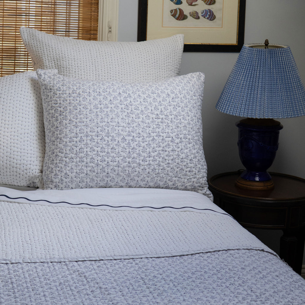 Iris Block Shams Navy