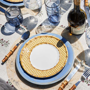 Juliska Berry & Thread Melamine Dinner Plate, Set of 4 Chambray