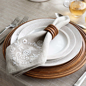 Juliska Heidi Embroidered Napkin, Set of 4 Natural