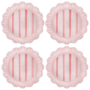 Juliska Cabana Stripe Melamine Dinner Plate, Set of 4 Coral