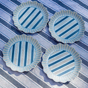 Juliska Cabana Stripe Melamine Dinner Plate, Set of 4 Ocean
