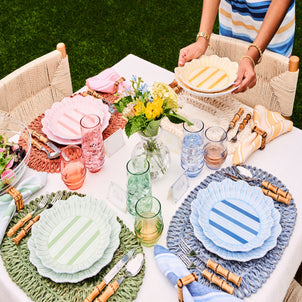 Juliska Cabana Stripe Melamine Dinner Plate, Set of 4 Ocean