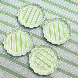 Juliska Cabana Stripe Melamine Dinner Plate, Set of 4 Seagrass