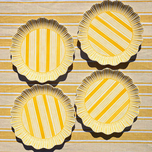 Juliska Cabana Stripe Melamine Dinner Plate, Set of 4 Sunshine