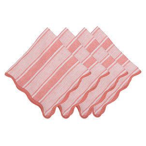 Juliska Cabana Stripe Napkins, Set of 4 Coral