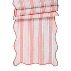 Juliska Cabana Stripe Table Runner Coral