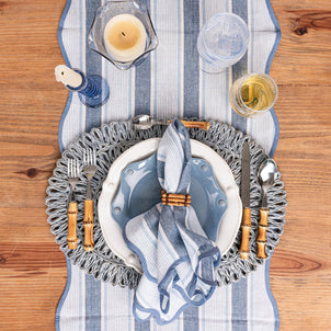 Juliska Cabana Stripe Table Runner Ocean
