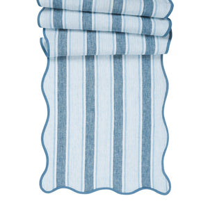 Juliska Cabana Stripe Table Runner Ocean