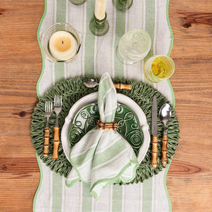 Juliska Cabana Stripe Table Runner Seagrass