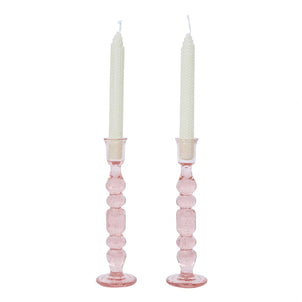 Juliska Provence Candlesticks, Set of 2 Blush|9 Inch