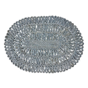 Juliska Straw Loop Oval Placemat Chambray