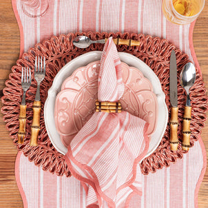Juliska Straw Loop Oval Placemat Coral