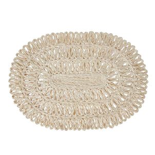 Juliska Straw Loop Oval Placemat Whitewash