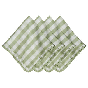 Juliska Gingham Ruffle Napkin Seagrass