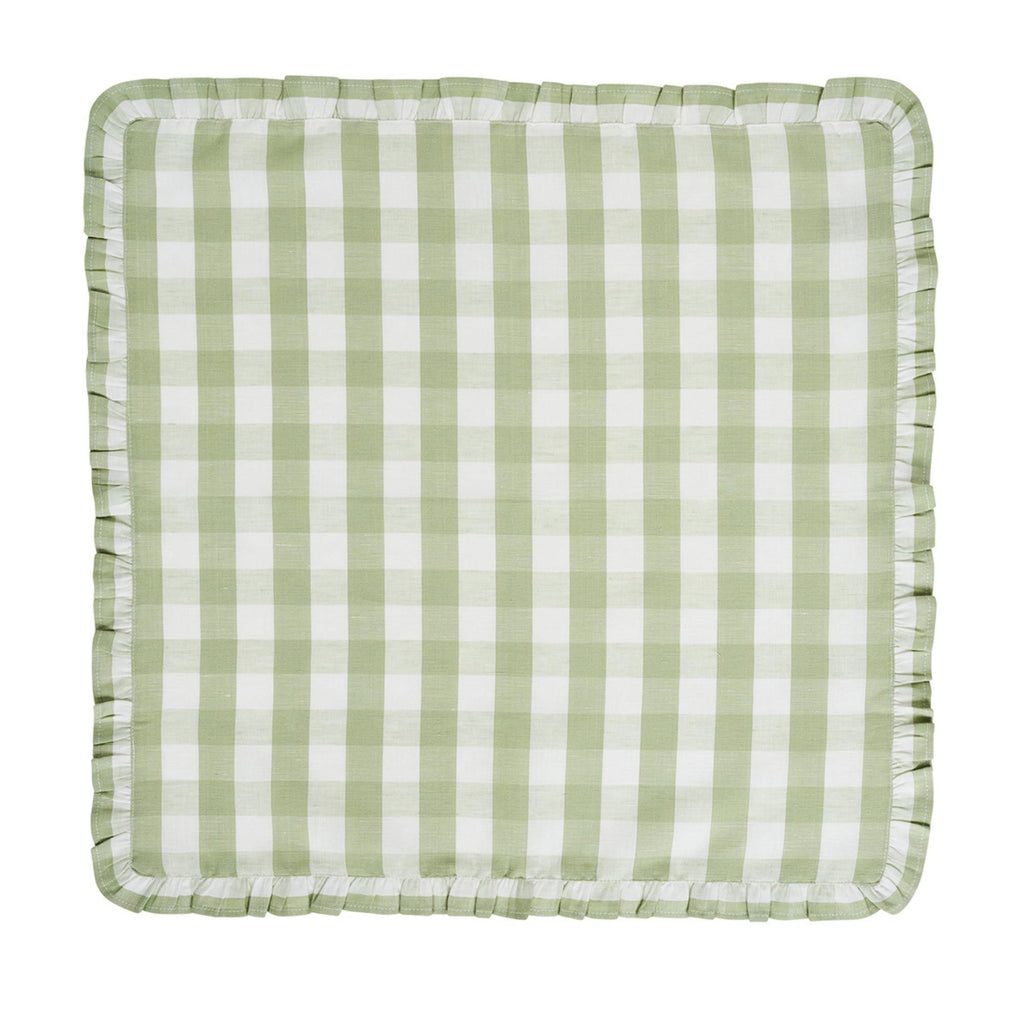 Juliska Gingham Ruffle Napkin Seagrass