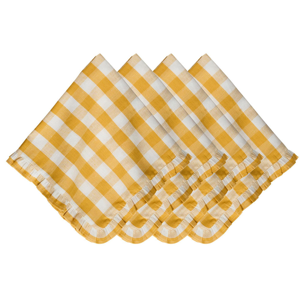 Juliska Gingham Ruffle Napkin Sunshine