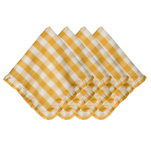 Juliska Gingham Ruffle Napkin Sunshine