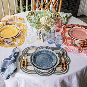Juliska Scallop Stripe Placemat Chambray
