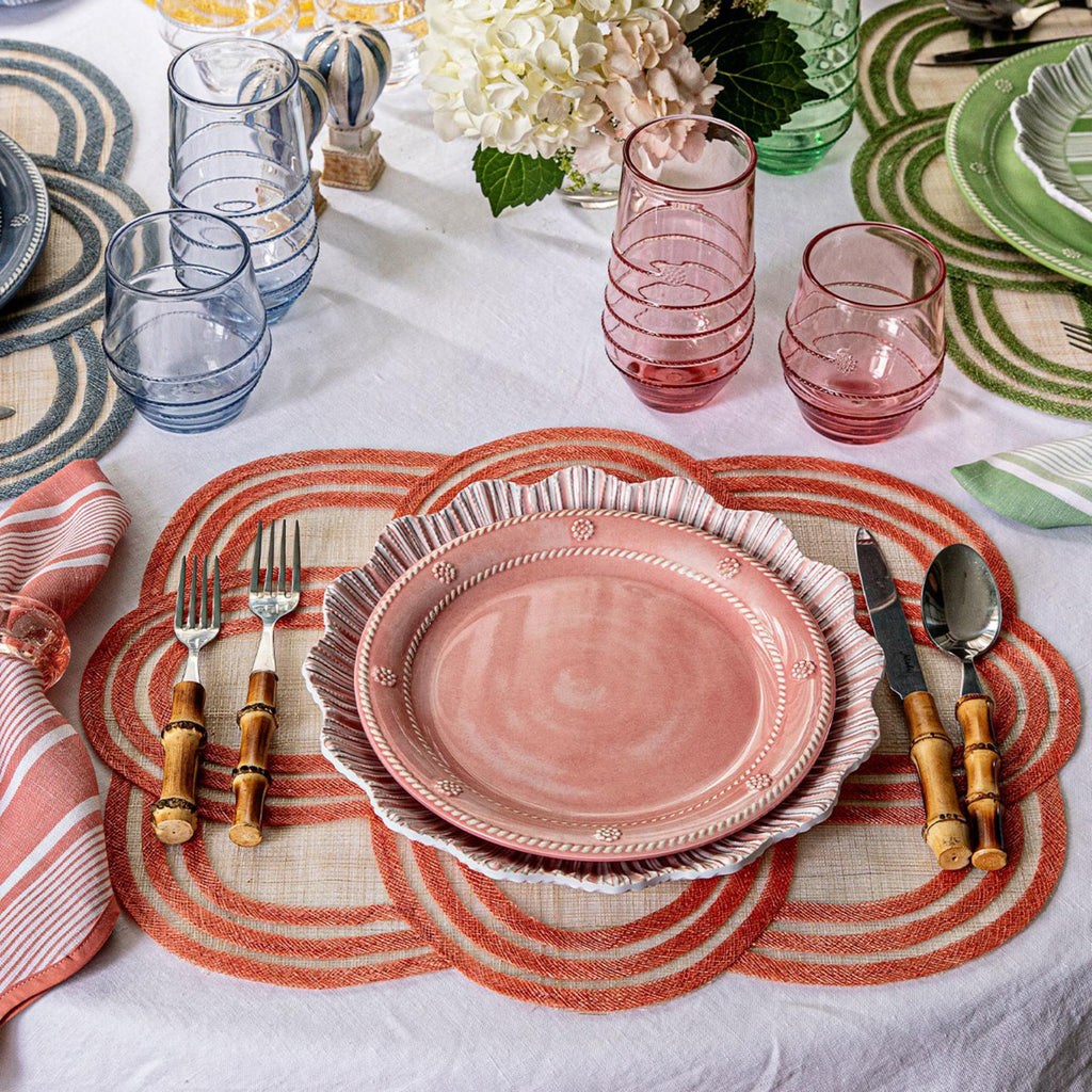 Juliska Scallop Stripe Placemat Coral