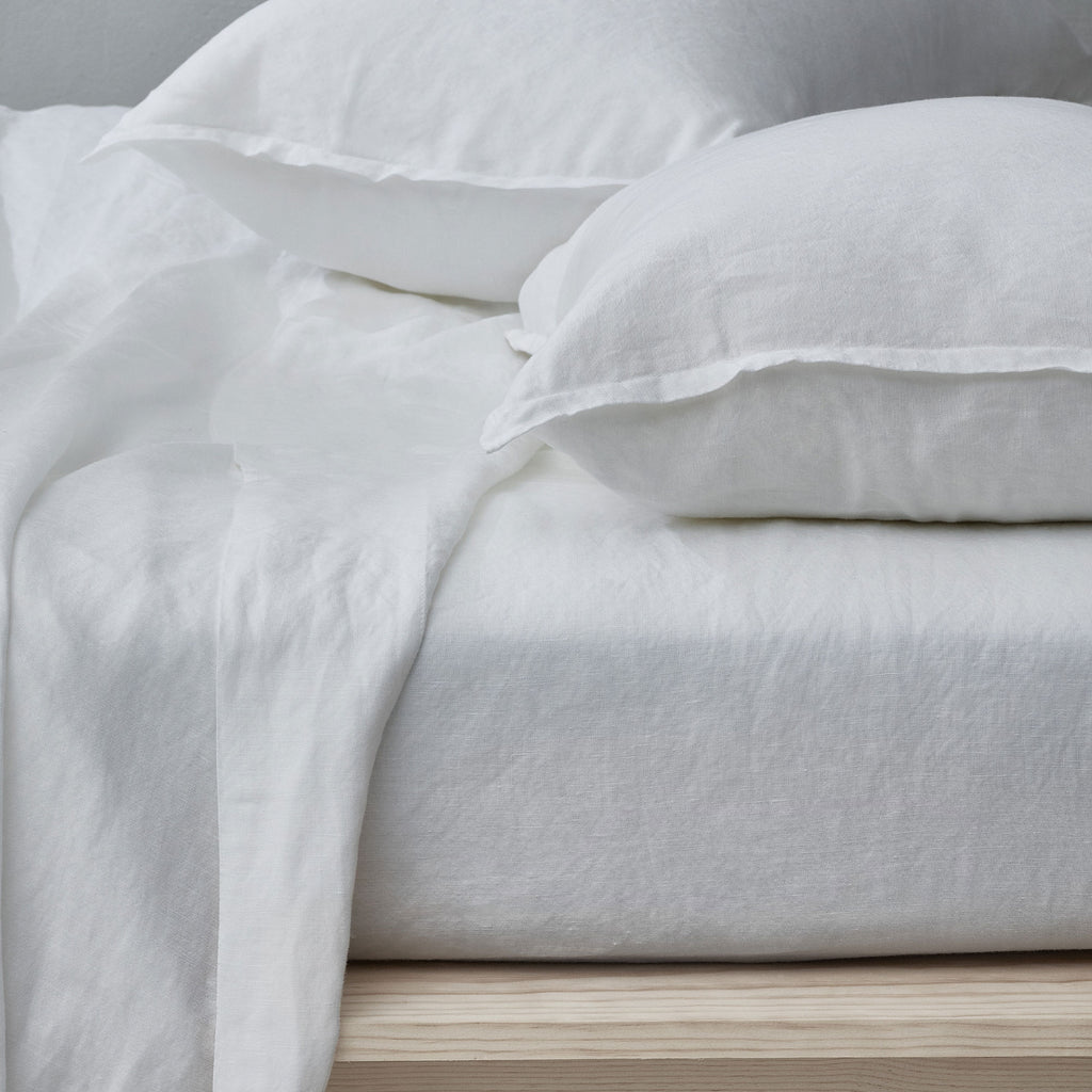 Linen - Bamboo Fitted Sheet White