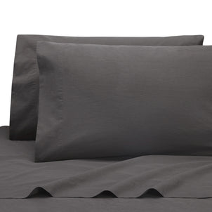 Lorimer Washed Percale Pillowcase Set of 2 Coal|Customizer