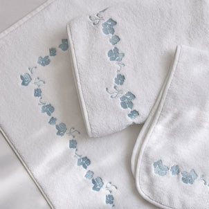 Georgia Floral Bath Mats White/Sky