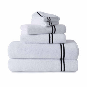 Prestige Embroidered Towels White/Black