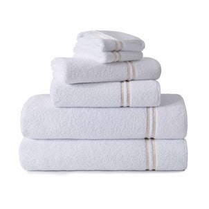 Prestige Embroidered Towels White/Natural