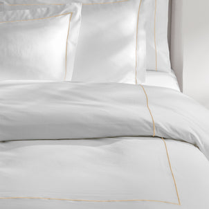 Ricamo Embroidered Sateen Duvet Taupe