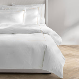 Ricamo Embroidered Sateen Duvet Taupe