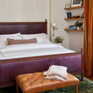 Ricamo Embroidered Sateen Duvet Navy