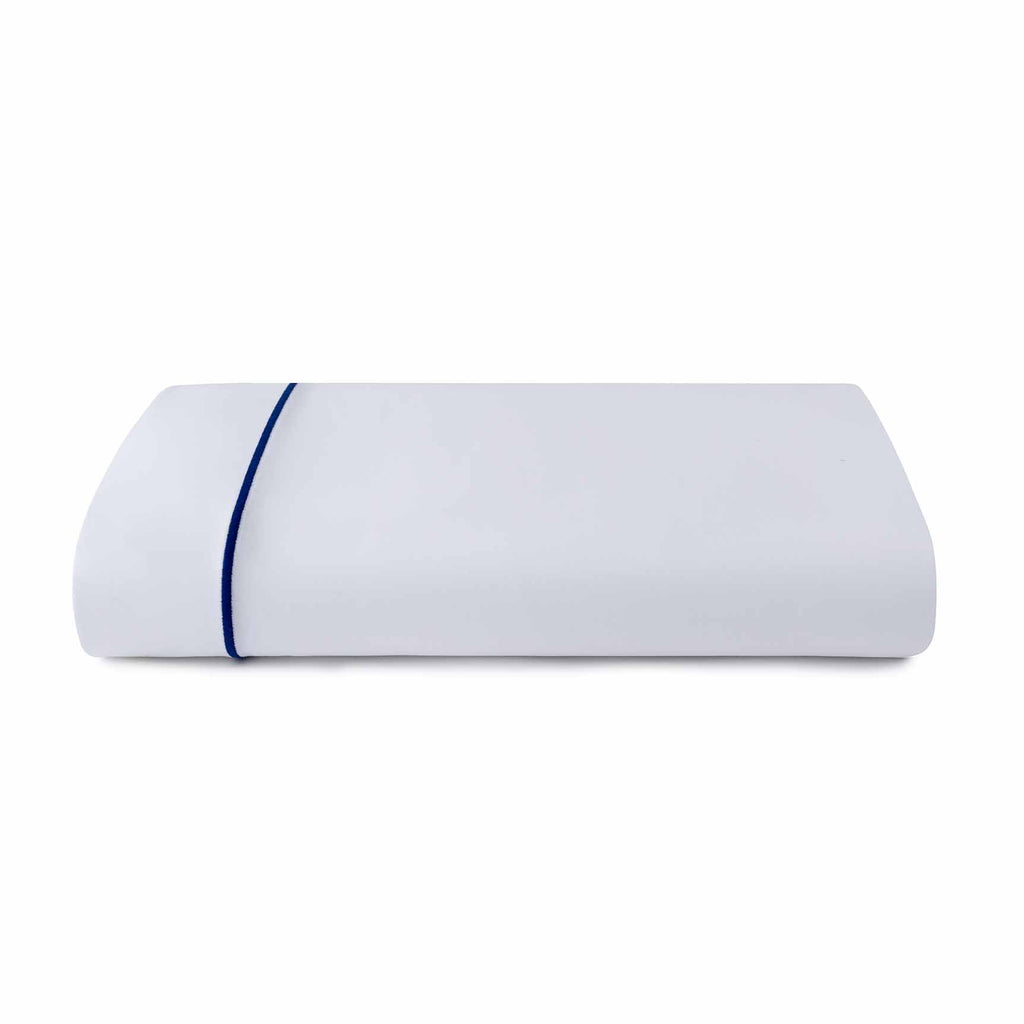 Ricamo Embroidered Sateen Flat Sheet Navy