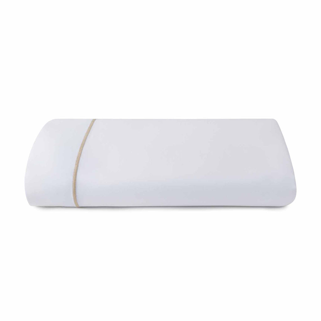 Ricamo Embroidered Sateen Flat Sheet Taupe