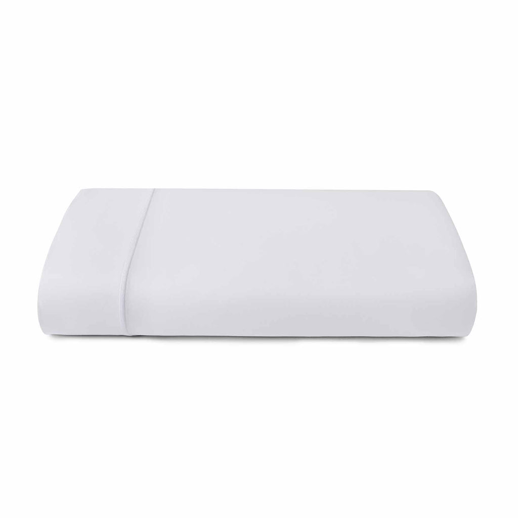 Ricamo Embroidered Sateen Flat Sheet White