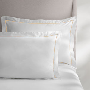 Ricamo Embroidered Sateen Sham Set of 2 Taupe