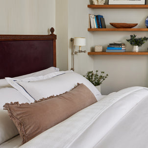 Ricamo Embroidered Sateen Sham Set of 2 Navy