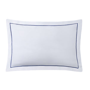 Ricamo Embroidered Sateen Sham Set of 2 Navy|2 Queen Shams|Customizer