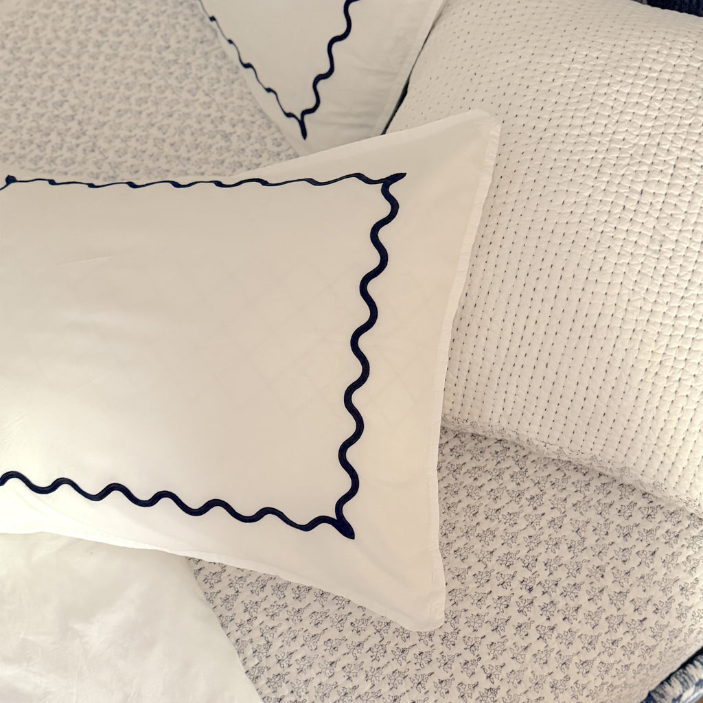 Ripple Sham Set of 2 Navy