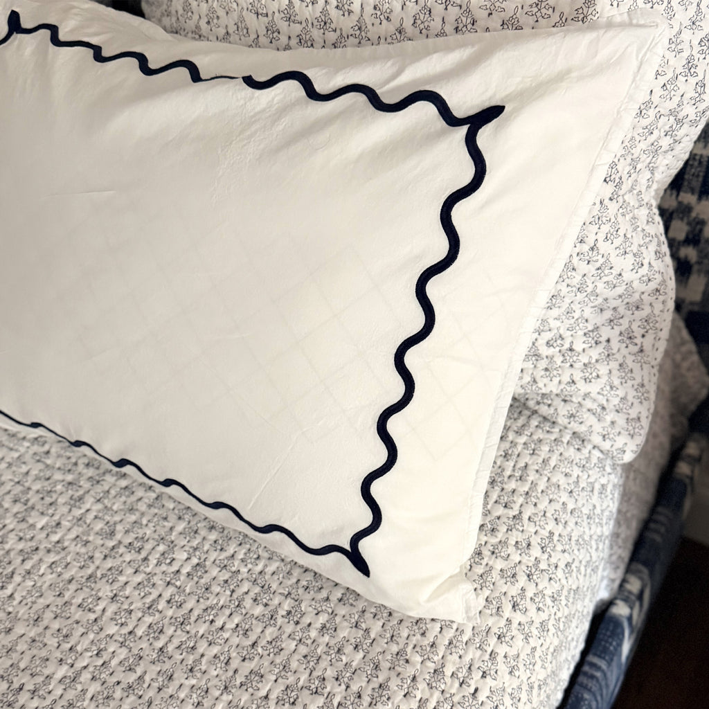 Ripple Sham Set of 2 Navy