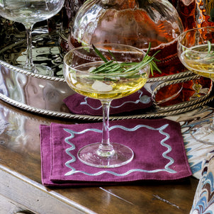 Ripple Embroidered Cocktail Napkin, Set of 4 Default
