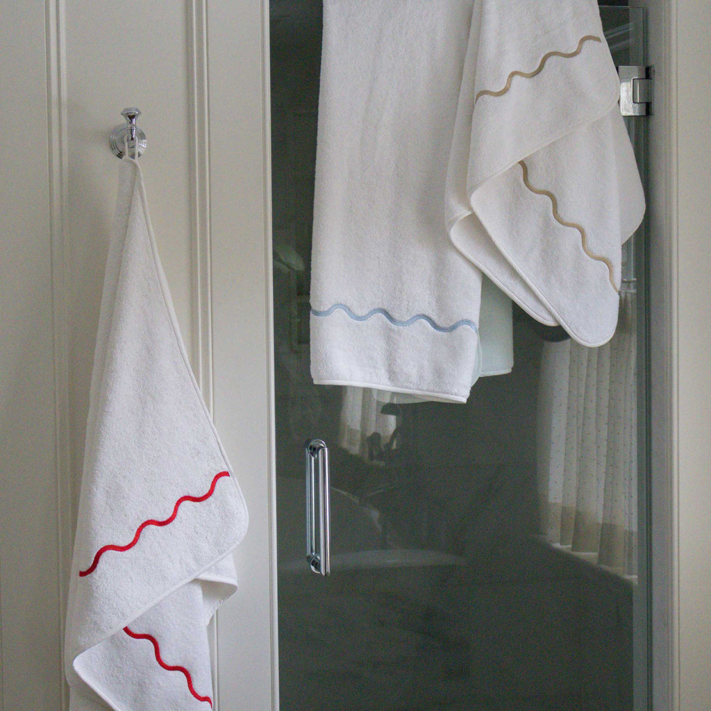 Ripple Embroidered Towels Slate
