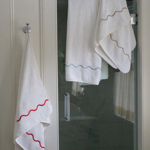 Ripple Embroidered Towels Slate
