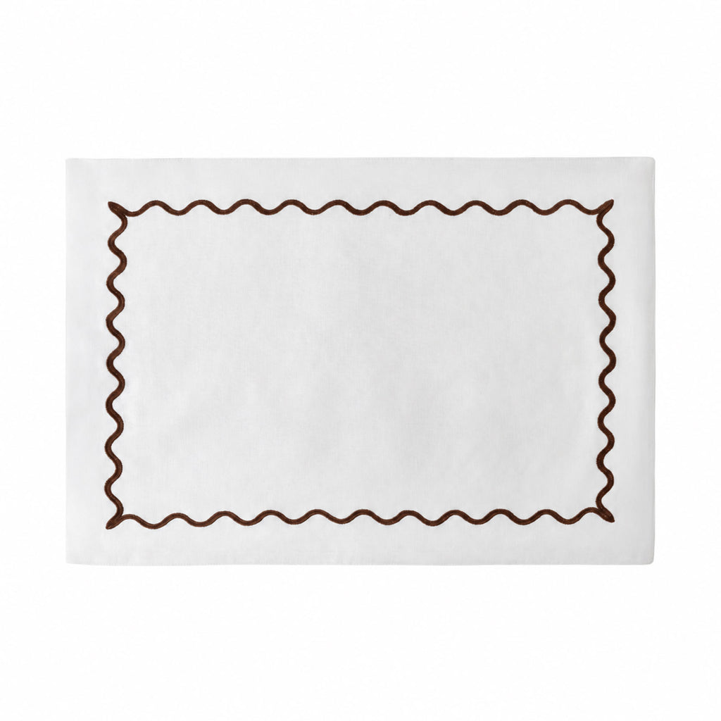 Ripple / Fluted Marble Reversible Placemats, Set of 4 Neutral/Brown