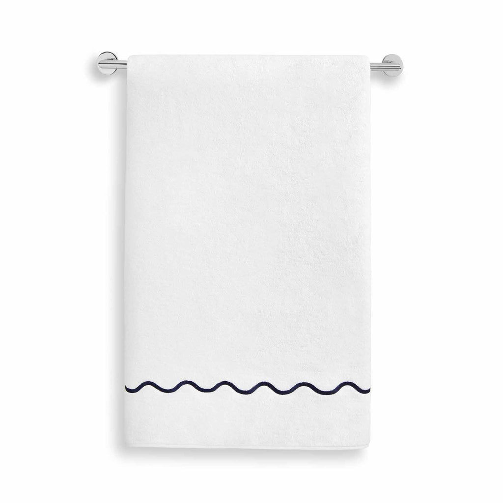 Ripple Embroidered Towels Navy|customizer