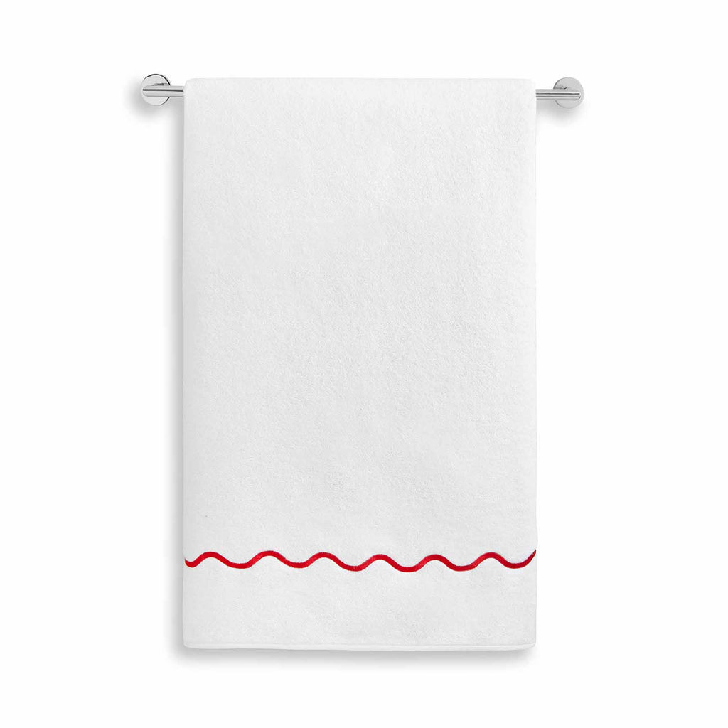 Ripple Embroidered Towels Poppy|customizer